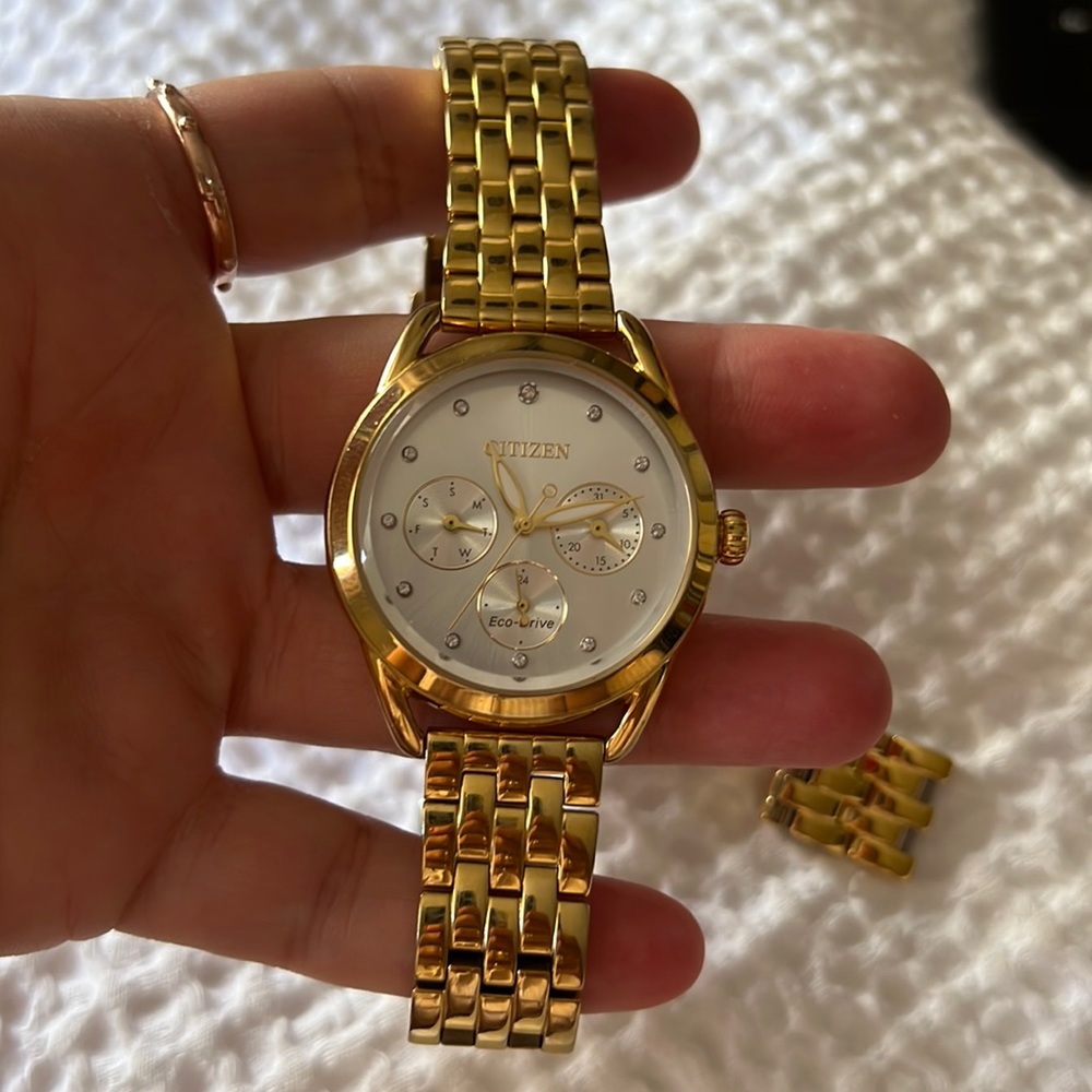 Citizen eco drive, ladies watch, stainless steel, gold tone
